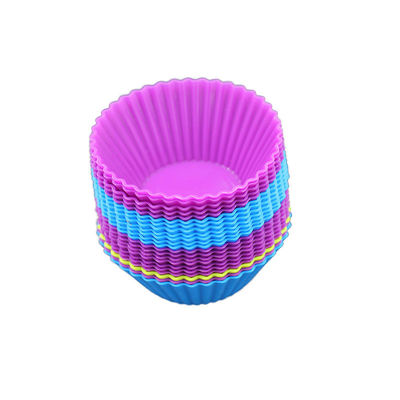 Moule pratique non toxique de petit gâteau de silicone, caisses de cuisson micro-ondables de silicone
