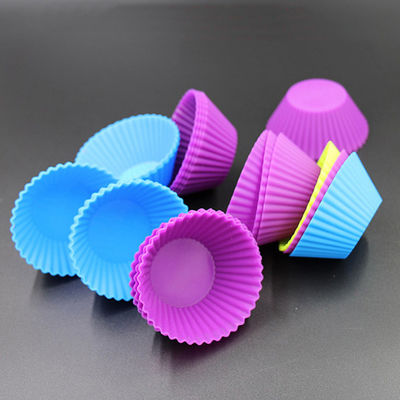 Moule pratique non toxique de petit gâteau de silicone, caisses de cuisson micro-ondables de silicone