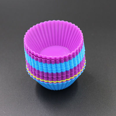 Moule pratique non toxique de petit gâteau de silicone, caisses de cuisson micro-ondables de silicone
