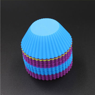 Moule pratique non toxique de petit gâteau de silicone, caisses de cuisson micro-ondables de silicone