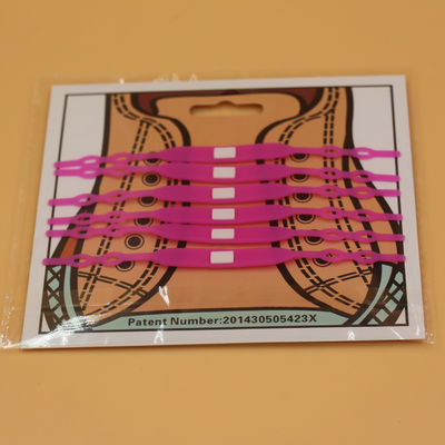 Liens multicolores inodores de chaussure de silicone, poids léger aucun lacets de silicone de lien