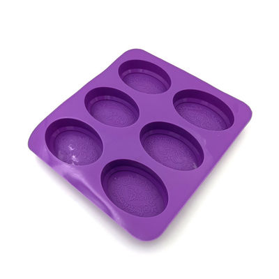 Couleur pourpre inodore légère de silicone de moule ovale durable de savon