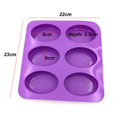 Couleur pourpre inodore légère de silicone de moule ovale durable de savon
