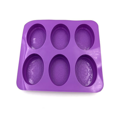 Couleur pourpre inodore légère de silicone de moule ovale durable de savon