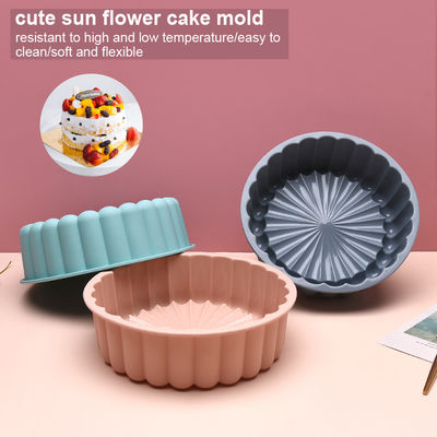 Le gâteau multicolore de silicone de tournesol moulent 19.5x6.1cm réutilisable