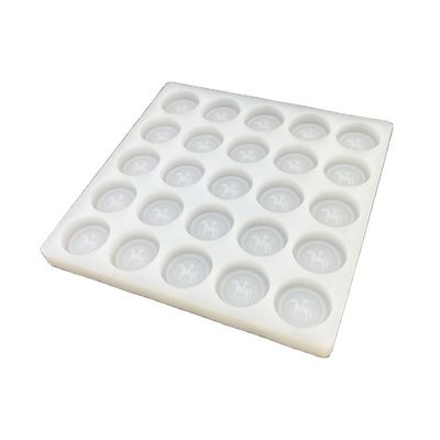 Plateaux ronds de moule de sucrerie de silicone de glace réutilisables 25 cavités diamètre 35mm