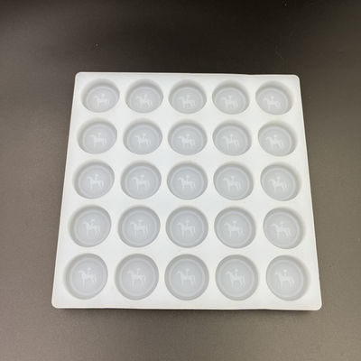Plateaux ronds de moule de sucrerie de silicone de glace réutilisables 25 cavités diamètre 35mm