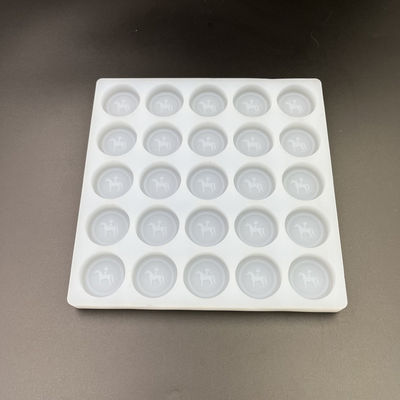 Plateaux ronds de moule de sucrerie de silicone de glace réutilisables 25 cavités diamètre 35mm