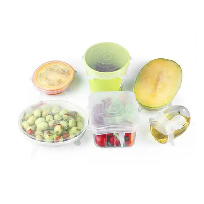 Couvercles réutilisables de bout droit de silicone de catégorie comestible pour des cuvettes recyclables