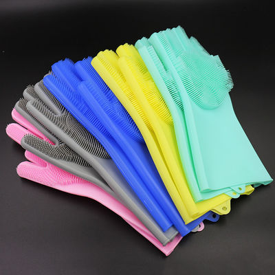 Gants multicolores de vaisselle de silicone de cuisine, gants écologiques de main de silicone